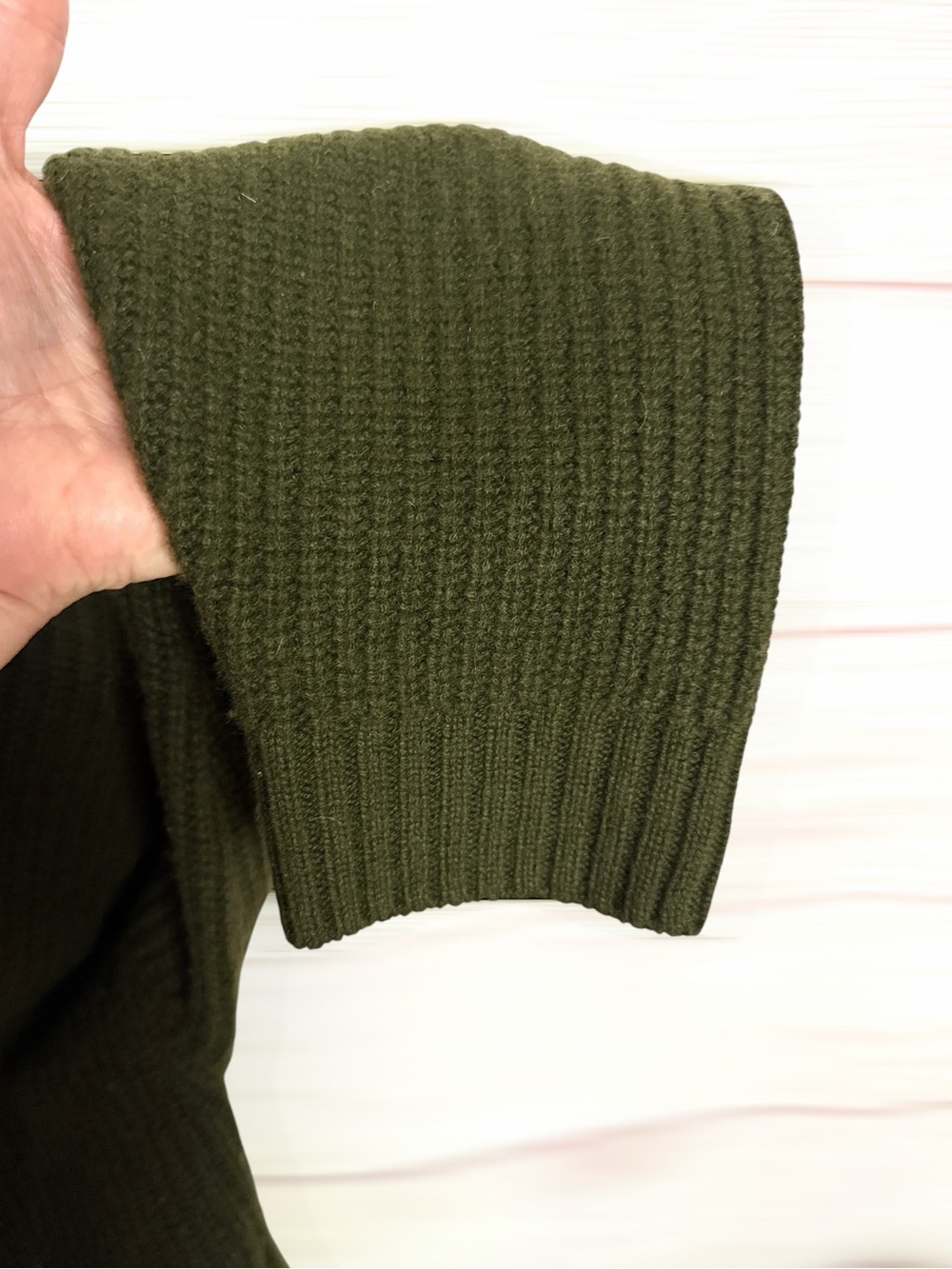 STAUD Cashmere Cropped Hampton Sweater Olive Chunky Knit Half Zip Oversized M - Picture 7 of 13